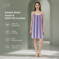 Robe nuisette ample sans manches froncée couleur pastel pour femme, idéale pour la nuit et le sommeil, vente en gros sous marque privée