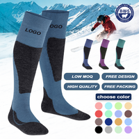 Chaussettes de ski en laine mérinos thermique, absorbant l'humidité, avec bout et talon renforcés, pour sports de montagne, chaussettes personnalisées en gros