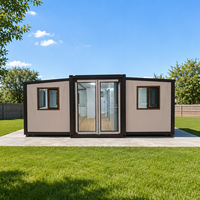 Maison conteneur extensible moderne de luxe de 40 pieds, 3 pièces, villa préfabriquée avec salle de bain et cuisine