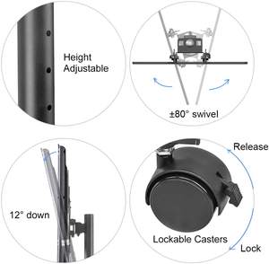 Soporte <span class=keywords><strong>de</strong></span> suelo para TV móvil, <span class=keywords><strong>de</strong></span> <span class=keywords><strong>21</strong></span> a 42 <span class=keywords><strong>pulgadas</strong></span> <span class=keywords><strong>de</strong></span> altura ajustable para pantallas <span class=keywords><strong>de</strong></span> <span class=keywords><strong>Plasma</strong></span> LCD LED <span class=keywords><strong>de</strong></span> Panel plano - Product Image 4