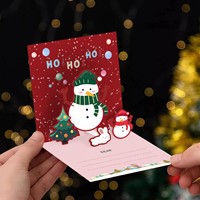 Kartu Ucapan Natal 3D Desain Beruang Kutub dan Pohon Natal Bahan Kertas-Kartu Pesan Hadiah Bisnis Malam Natal yang Kreatif