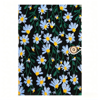 Carnet brodé Daisy, carnet floral A5 A6 ligné, couverture rigide, ouverture à plat, joli carnet, cadeaux pour femmes, fleurs de marguerite blanches