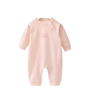 2025 Spring Baby Clothes Cotton Newborn Crawling Rompers Boneless Pajamas K-2 Unisex Onesie Long Sleeve Woven Snap Button - Product Image 1
