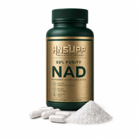 Complément alimentaire liposomal NAD, 120 capsules, complément alimentaire pour l'énergie cellulaire, vitalité quotidienne, soutien au bien-être, végétalien, sans OGM