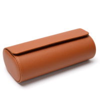 Boîte de montre de luxe à 3 fentes avec Logo personnalisé, présentoir de boîtier en rouleau, doublure en daim Ultra, boîte de montre faite à la main, support d'affichage de montre