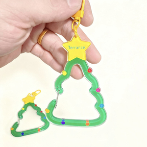 Custom PVC Acrylic <b>Anime</b> Carabiner Bag Pendant Decorative <b>Keychain</b> Creative High Color Value DIY Backpack Multifunctional Buckle - Product Image 4
