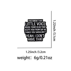En gros, Broche en métal émaillée, style mode, avec citations et mots inspirants de dessins animés, lettres anglaises créatives, accessoire pour vêtements - Product Image 6