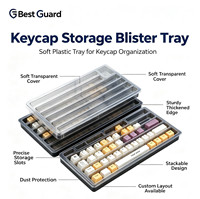 Boîte de rangement transparente empilable en PET recyclable de 1 mm d'épaisseur pour collection de touches de clavier, emballage blister personnalisé pour clavier mécanique