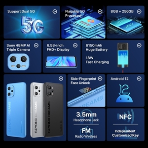 UMIDIGI – smartphone, <span class=keywords><strong>F3</strong></span> <span class=keywords><strong>Pro</strong></span>, <span class=keywords><strong>5G</strong></span>, Octa Core, processeur jusqu'à 2.2GHz, 8 go + 256 go, 6.58 pouces, Android 12, double SIM, téléphone <span class=keywords><strong>5G</strong></span> - Product Image 2