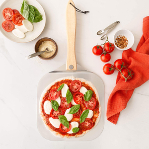 Pelle à pizza en aluminium avec manche en bois pliable, planche à pain avec poignée, spatule à pizza, planche à découper la pizza - Product Image 4