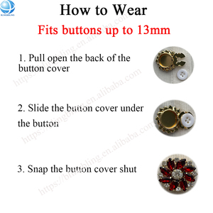 Boutons de manchette en émail rose avec perles et fleurs de pêcher, clips pour chemise, boutons dorés, attaches à clipser, couvre-boutons amovibles pour femmes - Product Image 6