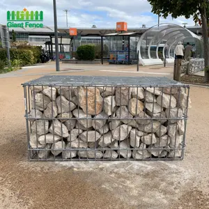 Factory Supply Heavy Duty Galvanized Gabion Fence Garden Retaining Wall Welded Wire Mesh 2mm Square Holes Hot Dipped Surface