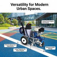 Máquina para Demarcación de Estacionamientos con Motor de 5.5HP, Pulverizador de Pintura sin Aire con Pintura Fría, Líneas Nítidas de 0-450mm y Bajo Ruido