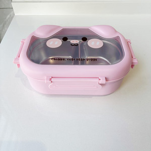 Cartoon 304 Stainless Steel Bento Box, Divided into Compartments and Leak Proof Lunch Box, Portable <b>Food</b> <b>Container</b> - Product Image 3