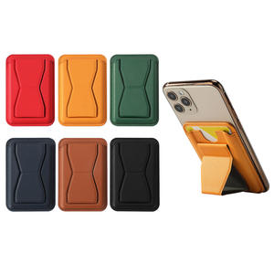 حامل بطاقات من الجلد الصناعي مع حامل هاتف محمول مريح ومزود بخاصية الوقوف - Product Image 4