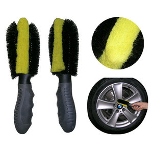 <b>Wheel</b> <b>Brush</b> 26Cm Black And Yellow Dual Side For Car Tire Cleaning Detailing Tools - Product Image 1