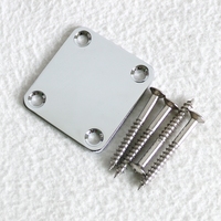 Donlis 50.5*46.5mm Plaque de cou de guitare Petite basse Boulon sur plaques Couleur chrome avec vis