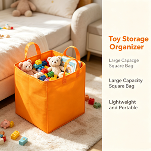Orange Insulated Cooler <b>Bag</b> Waterproof Food <b>Storage</b> <b>Bag</b> Zipper Closure <b>Large</b> Capacity for Picnic Catering Delivery - Product Image 2