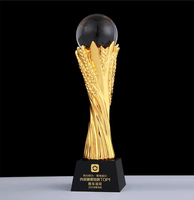 Logo personnalisé trophée de basket-ball en cristal clair championnat avec un nouveau design ballon de sport et basket-ball MVP trophée en métal en plastique.