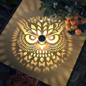 Lampes solaires pour clôture, projecteur solaire en métal en forme de hibou, lampes murales extérieures pour terrasse, marches, thème mandala pour la décoration du jardin et de la cour - Product Image 4