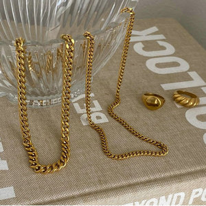 Aretas-Cadena de serpiente de acero inoxidable, collar, Gargantilla, cadena cubana, resistente al agua, no empañado, chapado en oro, Miami - Product Image 6