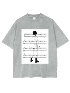 เสื้อยืดลายพิมพ์ดนตรีที่โดดเด่น ลุคซักฟอกและทำเก่าแบบยูนิเซ็กซ์ พร้อมลายพิมพ์ดิจิทัลด้วยเทคนิคฮีททรานเฟอร์ของลาย <span class=keywords><strong>Clockwork</strong></span> <span class=keywords><strong>Orange</strong></span> - Product Image 4