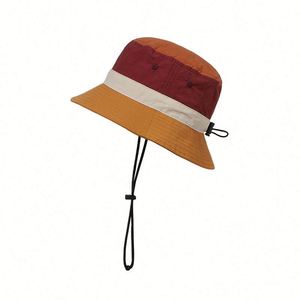 Autumn Spring Kids Sporty 5-Panel Bucket <b>Hat</b> Quick-Drying Waterproof with Drawstring Windproof and Color Shade Features - Product Image 4