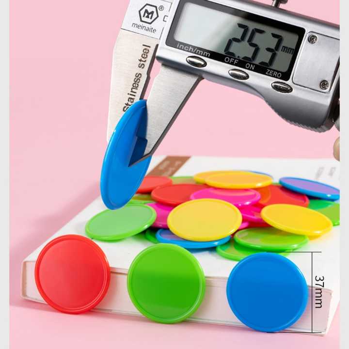 thumbnail image 2 of QXCFTW 200 Pcs Colored Bingo Chips, 20mm Plastic Counters, 6 Colours Plastic Tokens Coins, Numicons For Kids, Math Counting Education Game 2 of 11