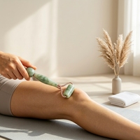 Rouleau facial Gua Sha personnalisé en quartz et jade pour usage domestique