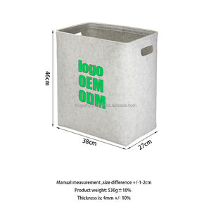 Panier à linge en feutre polyester écologique Ulike - Empilable et pliable, organiseur de vêtements pour salle de bain, salon et armoire - Product Image 3