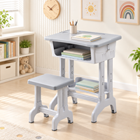 Ensemble de tabourets de bureau fixes confortables pour étudiants avec rangement pour livres, bureau incurvé, mobilier scolaire écologique pour salle de classe, vente en gros, OEM