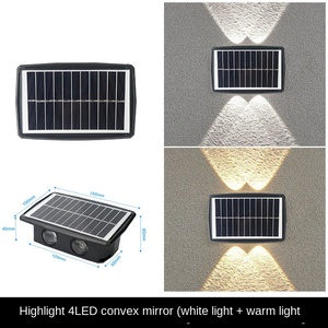 Vente en gros d'éclairage extérieur Appliques murales solaires Lampe de balcon étanche avec montage haut et bas Base en acier inoxydable - Product Image 5