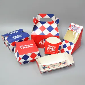 折り畳みやすいテイクアウトのファーストフード包装ゲーブルシェイプ子供チキンスナックキッドミールボックス