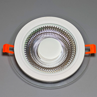 Lumen élevé 6w 9w 12w 18w 24w Cob aluminium Spot plafond vers le bas lampe ronde panneau de verre couverture encastré mince Led sans cadre panneau lumineux