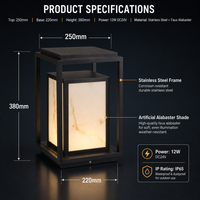 Lanterne de jardin moderne en faux albâtre 12W LED DC24V IP65 pour extérieur, villa, allée, pilier, éclairage Hongli Lighting, garantie 1 an