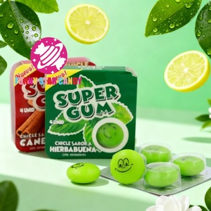 Fabricant 4pcs Gomme à bulles Visage Personnalisé Halal <span class=keywords><strong>Tutti</strong></span>-<span class=keywords><strong>Frutti</strong></span> Saveur Sweet Smile Face Jam Filling Printed Bubble <span class=keywords><strong>Chewing</strong></span> <span class=keywords><strong>Gum</strong></span> - Product Image 1