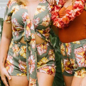 Shorts en rayonne sur mesure, design OEM, été, luxe, taille élastique, imprimé hawaïen - Product Image 1