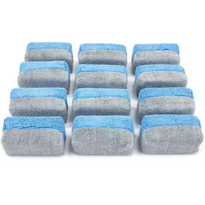Tampon applicateur économiseur de revêtement en céramique microfibre avec barrière en plastique petit tampon éponge bloc de qualité supérieure pour les soins de voiture <span class=keywords><strong>Auto</strong></span> Detailing - Product Image 2