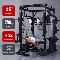 Máquina Smith Multifuncional de Calidad Prémium con Soporte para Sentadillas Excelente para Entrenamiento con Pesas Libres y Levantamiento de Pesas