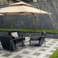 Ensemble de canapé et table de salon en acier inoxydable pour hall d'hôtel, mobilier de réception moderne, sièges durables pour l'hôtellerie