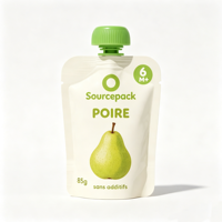Pochettes à bec verseur personnalisées sans BPA avec fond autoportant pour aliments pour bébés, smoothies, jus, et emballage liquide rechargeable