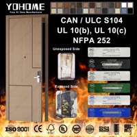 Porte per Camere d'Albergo di Lusso Ignifughe con Nucleo Solido in Rovere Rosso, Approvate NFPA Standard USA, 36" x 84", con Guarnizione Antifumo