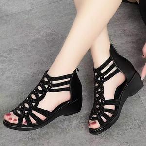 Fashion Hollowing Beach Casual Shoes Women Black Wedges <b>Sandals</b> - Product Image 2