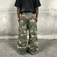 Pantalon cargo ample en coton personnalisé, multi-poches, style streetwear, camouflage, pour homme