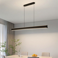 Lustre linéaire LED noir pendentif barre lumineuse minimaliste suspendu plafonnier cuisine longue bande pour bureau lampes de Table à manger