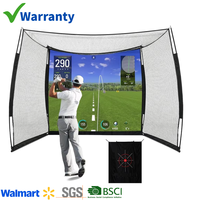 Simulateur de golf portable robuste avec écran d'impact pour cage de systèmes de filet de golf intérieur ou extérieur