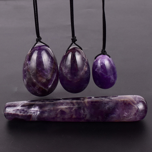 En gros Yoni en cristal d'améthyste fait main pour l'entraînement des muscles du plancher pelvien, jouet sexuel de guérison énergétique pour femmes, améthyste pour ensemble - Product Image 5