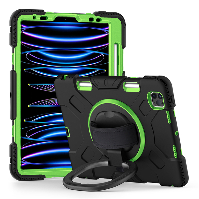 [ Kickstand Handle ]  360 Rotating Stand Holder Handle Shockproof Tablet case Cover case for ipad Pro 11 Ios and Tablet Pc