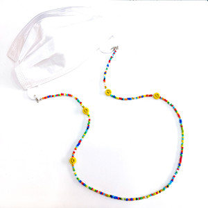 Cadena para mascarilla y gafas con cara sonriente colorida, de moda, con cuentas acrílicas y cierre metálico, para fiestas, Primavera 2026 - Product Image 2
