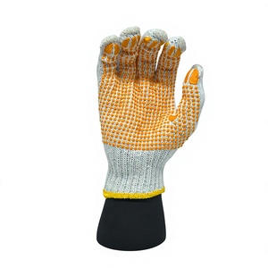 ถุงมือผ้าฝ้ายเคลือบจุดพีวีซี ถุงมือกันลื่นแบบมีจุด PVC ที่ฝ่ามือ - Product Image 3